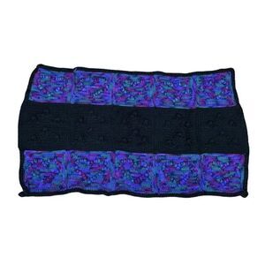 Vtg 90s Nevada Women's Correctional Lap Afghan Blanket 3D Flowers Hearts 45x26